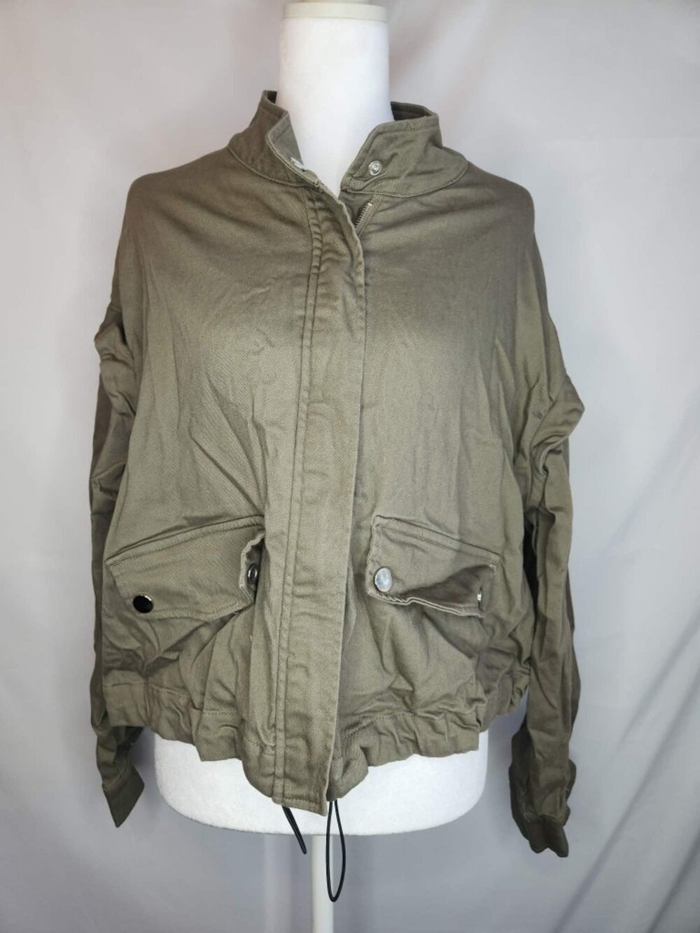 Olive denim utility jacket